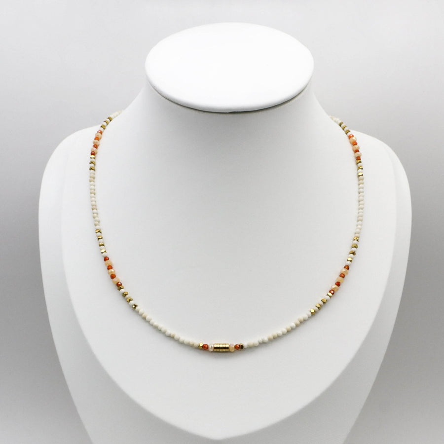 2 mm Faceted Wood Jasper Necklace Elegant Style