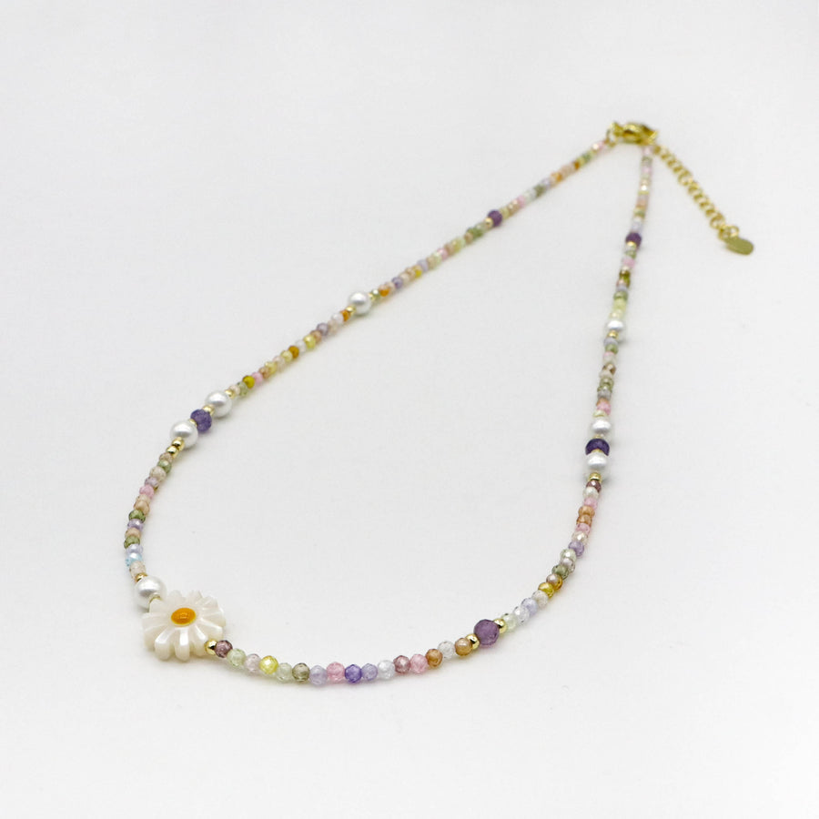 Fantastic Style 2mm Faceted Colorful Zircon Refreshing Necklace