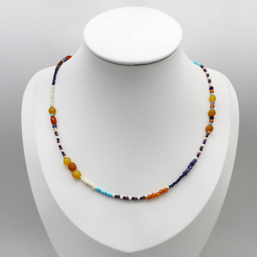 Dopamine Style Multiple Gemstones Necklace