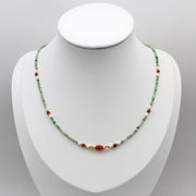 Pastoral Style 2mm Faceted Green Zircon Necklace