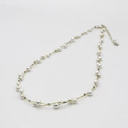 Luxurious Style 3-4mm Mop Pearl Hand Knitting Necklace