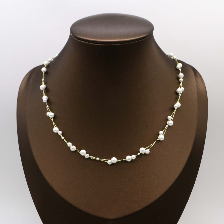 Luxurious Style 3-4mm Mop Pearl Hand Knitting Necklace