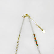 Nice 3mm Faceted Red Agate Metallic Style Necklace