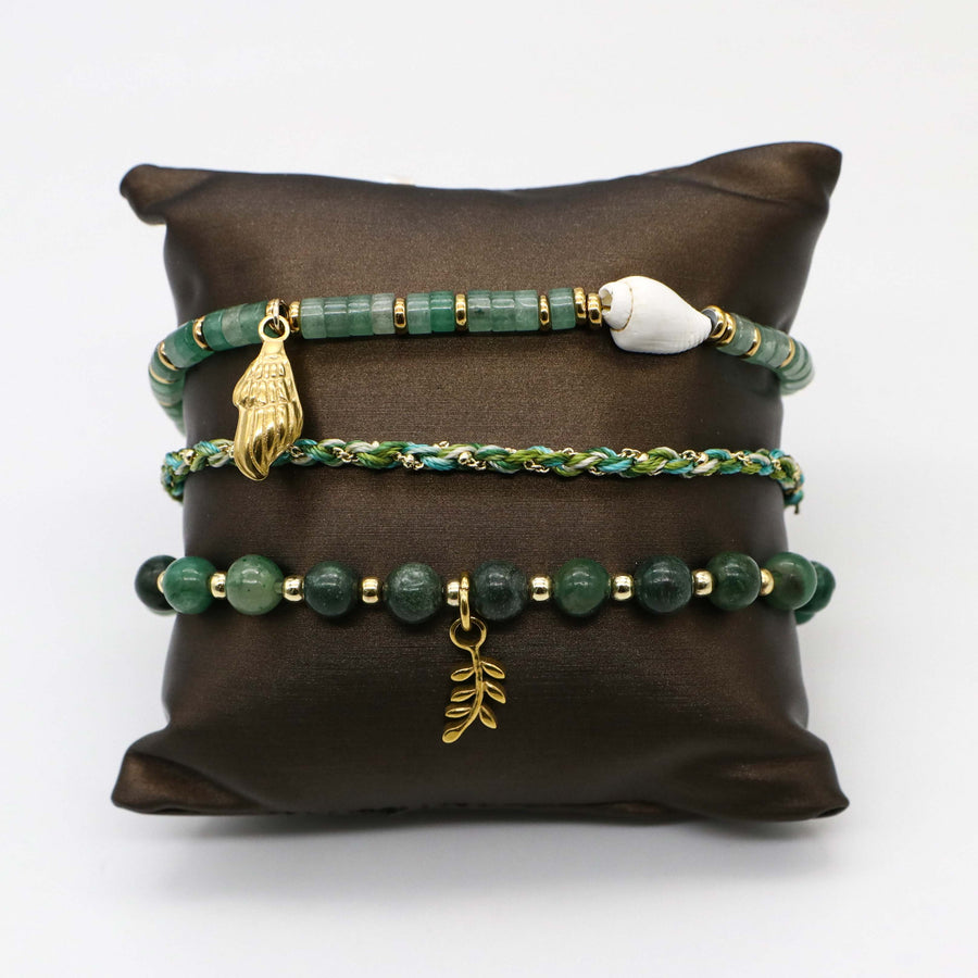 Green Aventurine Heishi  And African Jade Bracelets