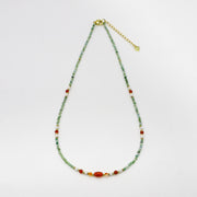 Pastoral Style 2mm Faceted Green Zircon Necklace