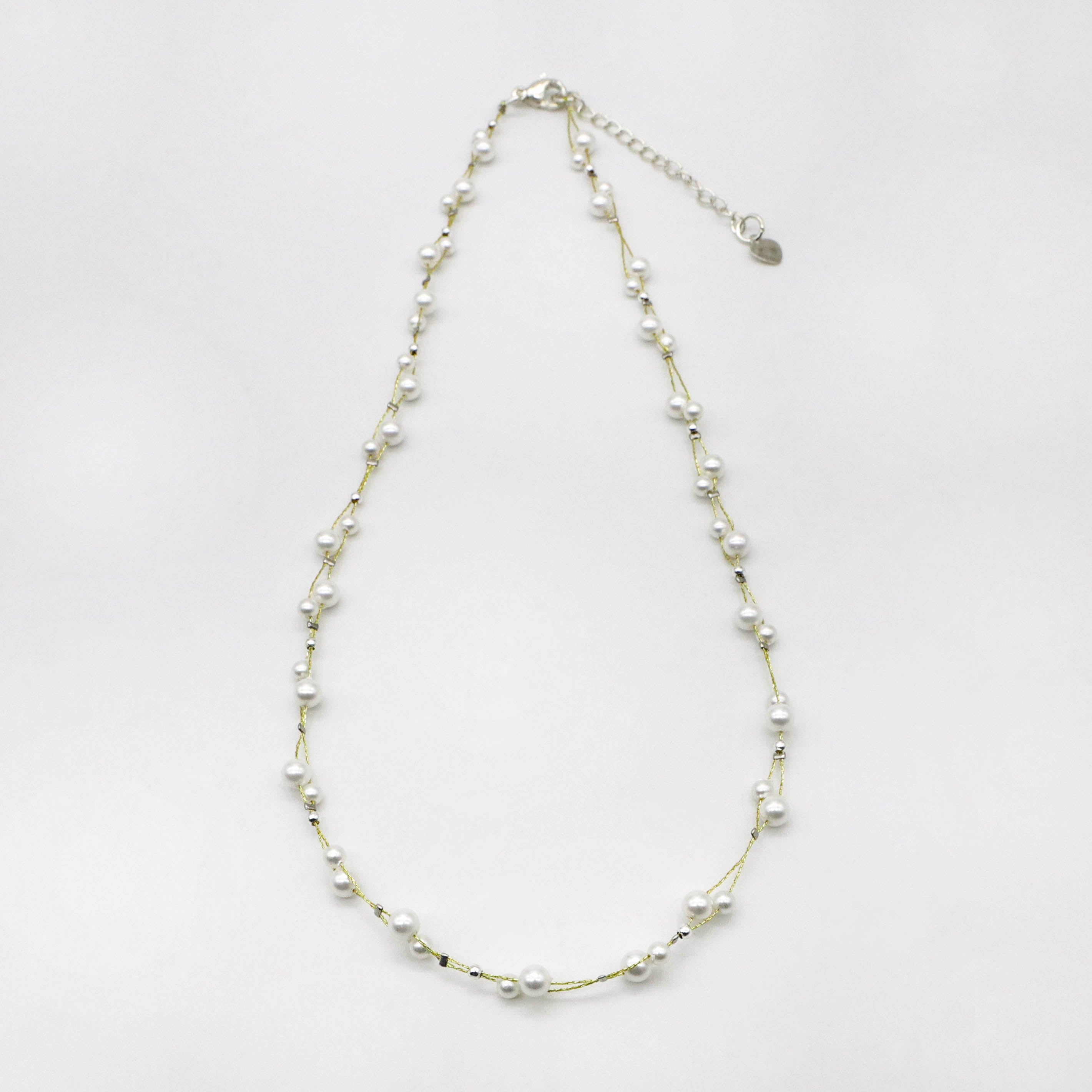 Luxurious Style 3-4mm Mop Pearl Hand Knitting Necklace