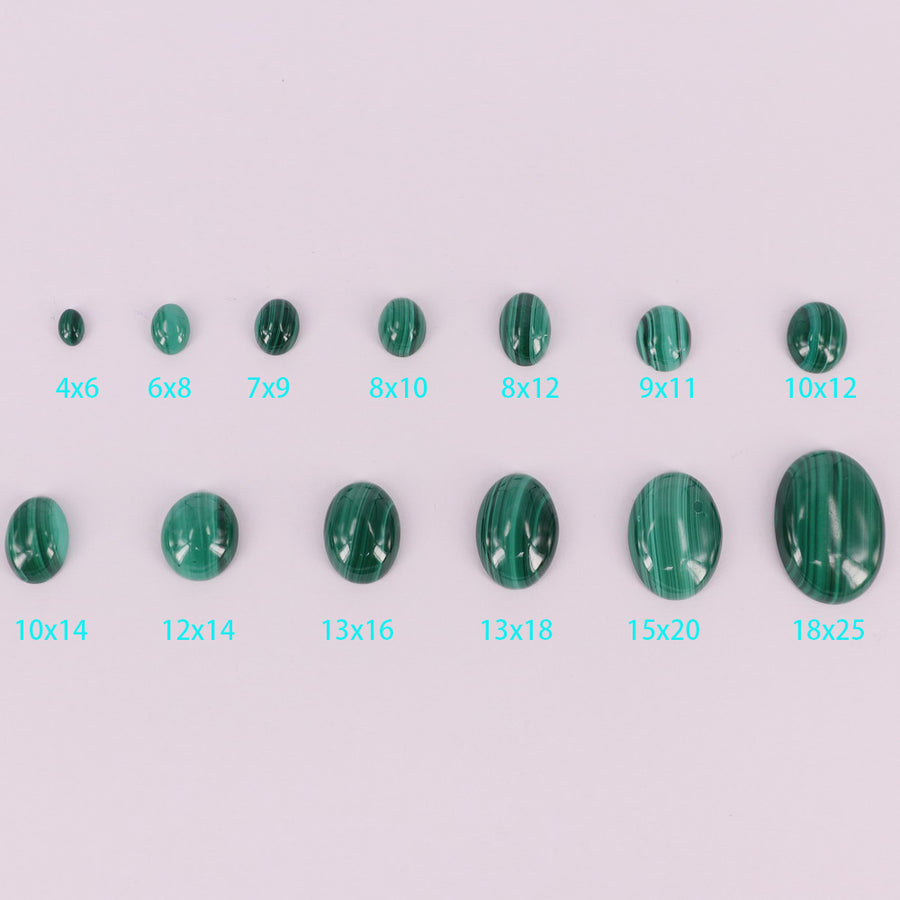 Tamanho completo de cabochão oval de malaquita natural preço para 10 unidades