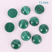 Preço de cabochão redondo de malaquita natural em tamanho real para 10 unidades