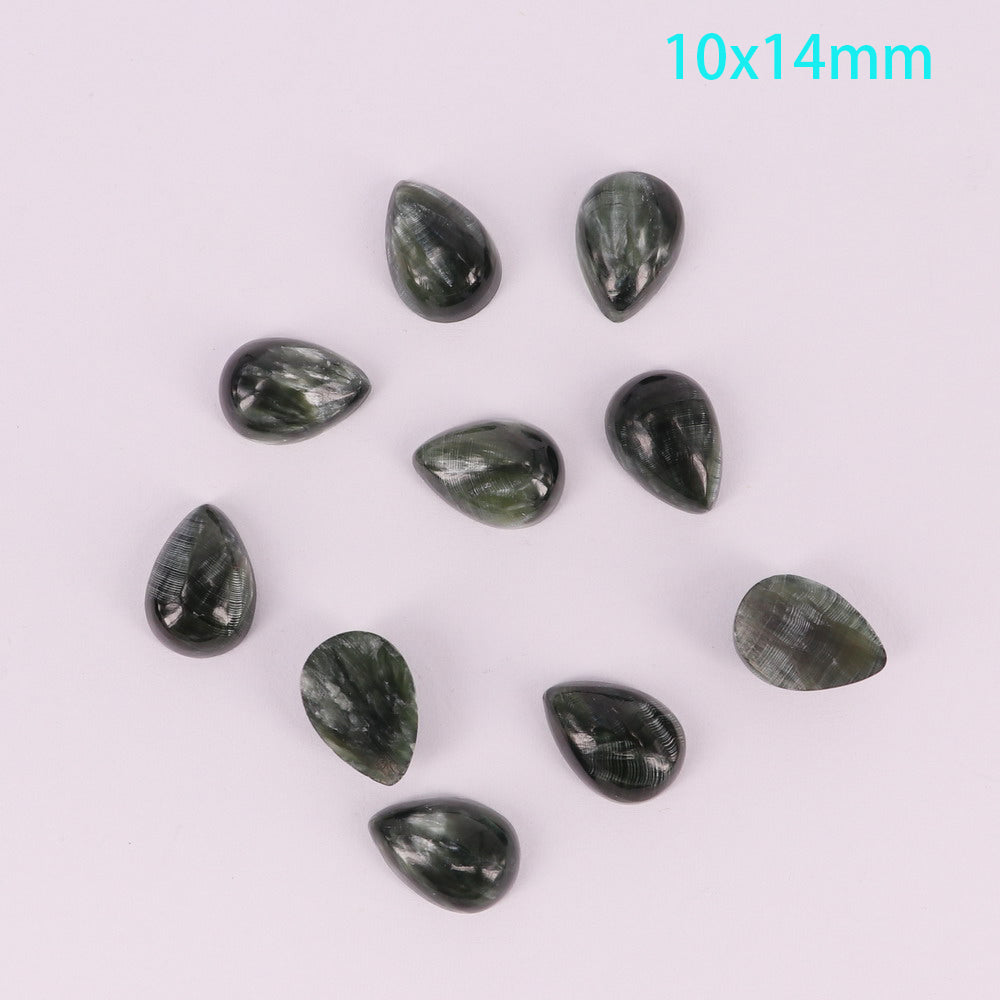 10x14 MM 10x15 MM Natural Serafinite Forma de Gota Cabochão Preço Para 10 PCS
