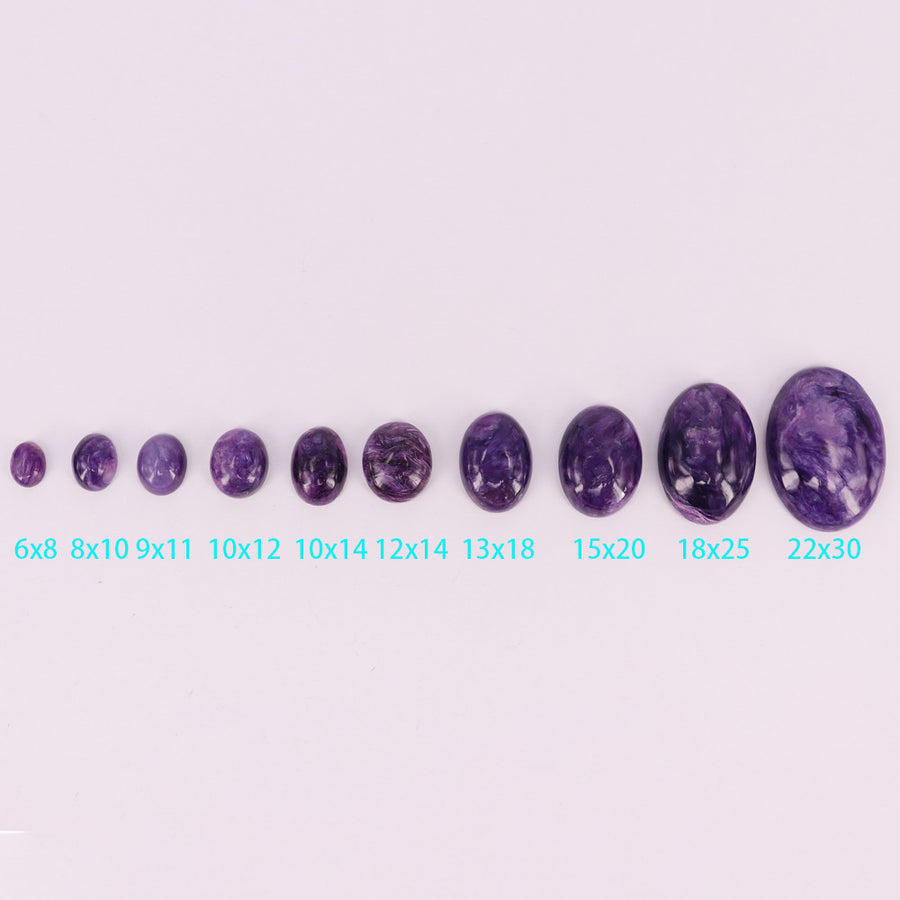 Tamanho completo de cabochão oval charoite natural preço para 10 peças