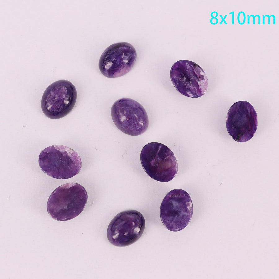 Tamanho completo de cabochão oval charoite natural preço para 10 peças