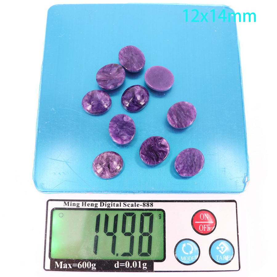 Tamanho completo de cabochão oval charoite natural preço para 10 peças