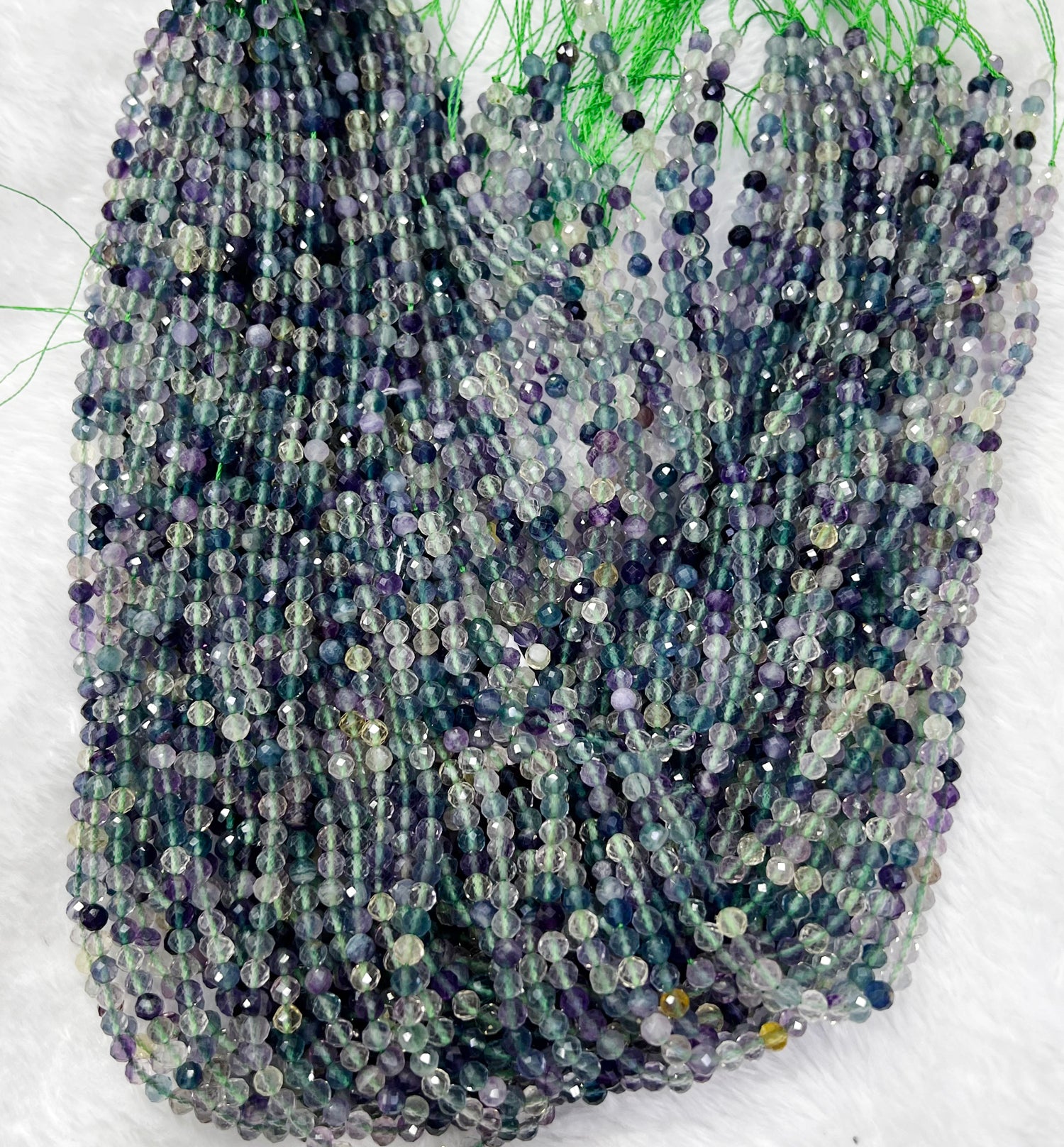 Faceted beads of natural fluorite in attracting nice shiny cutting:our price is for per 3 strands