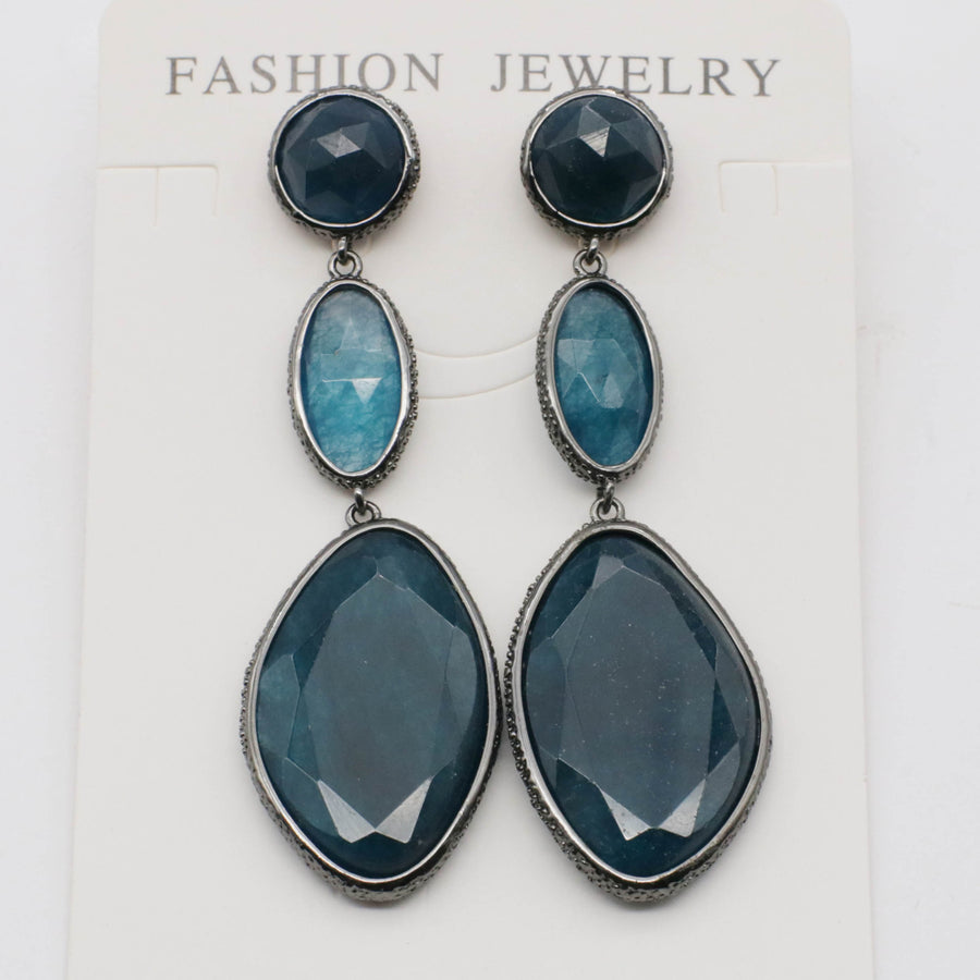 Classic Jade Pendant Earring With Brass Wrap The Edge