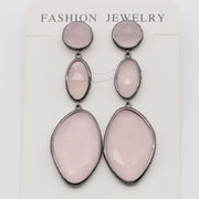 Classic Jade Pendant Earring With Brass Wrap The Edge