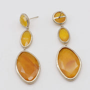 Classic Jade Pendant Earring With Brass Wrap The Edge