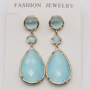 Classice Cat Eye Pendant Earring With Brass Wrapped Edge