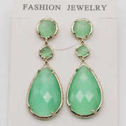 Classice Cat Eye Pendant Earring With Brass Wrapped Edge