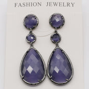 Classice Cat Eye Pendant Earring With Brass Wrapped Edge