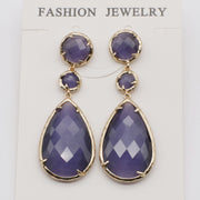 Classice Cat Eye Pendant Earring With Brass Wrapped Edge