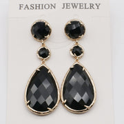 Classice Cat Eye Pendant Earring With Brass Wrapped Edge