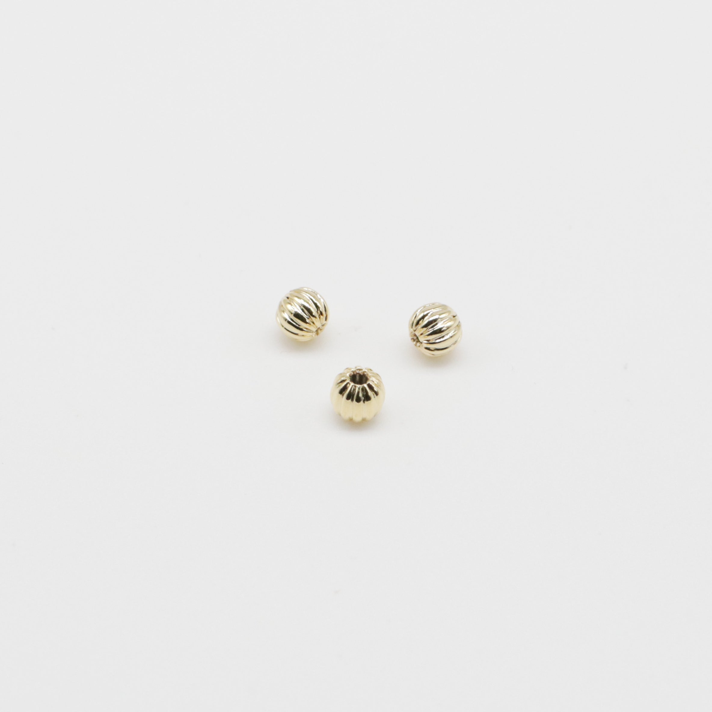 3-4-5-6-8 MM Brass Pumpkin Beads With Gold Plated For Jewlelry Design