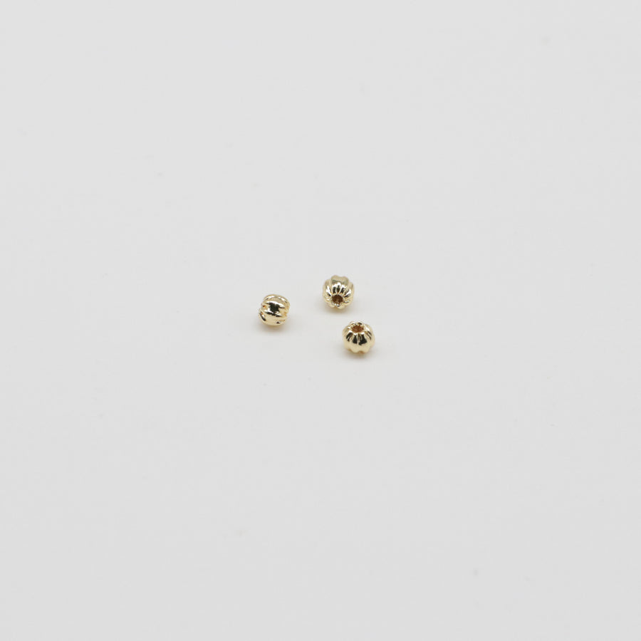 3-4-5-6-8 MM Brass Pumpkin Beads With Gold Plated For Jewlelry Design