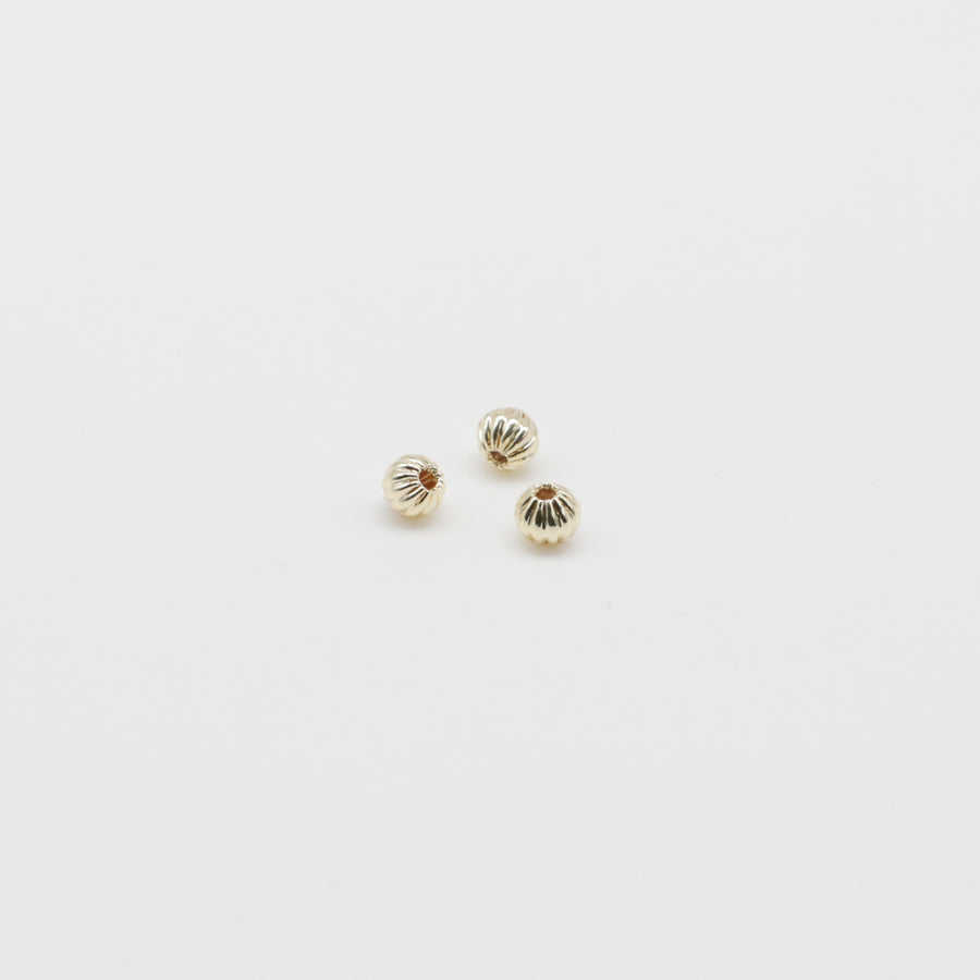 3-4-5-6-8 MM Brass Pumpkin Beads With Gold Plated For Jewlelry Design