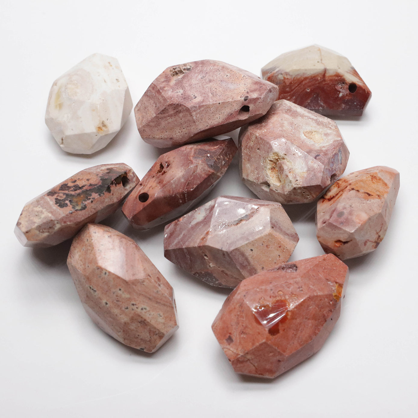 Todos os tipos de pingentes de pedra natural em formato irregular para colar design estilo livre gota de água dentes ovais preço por 10 peças