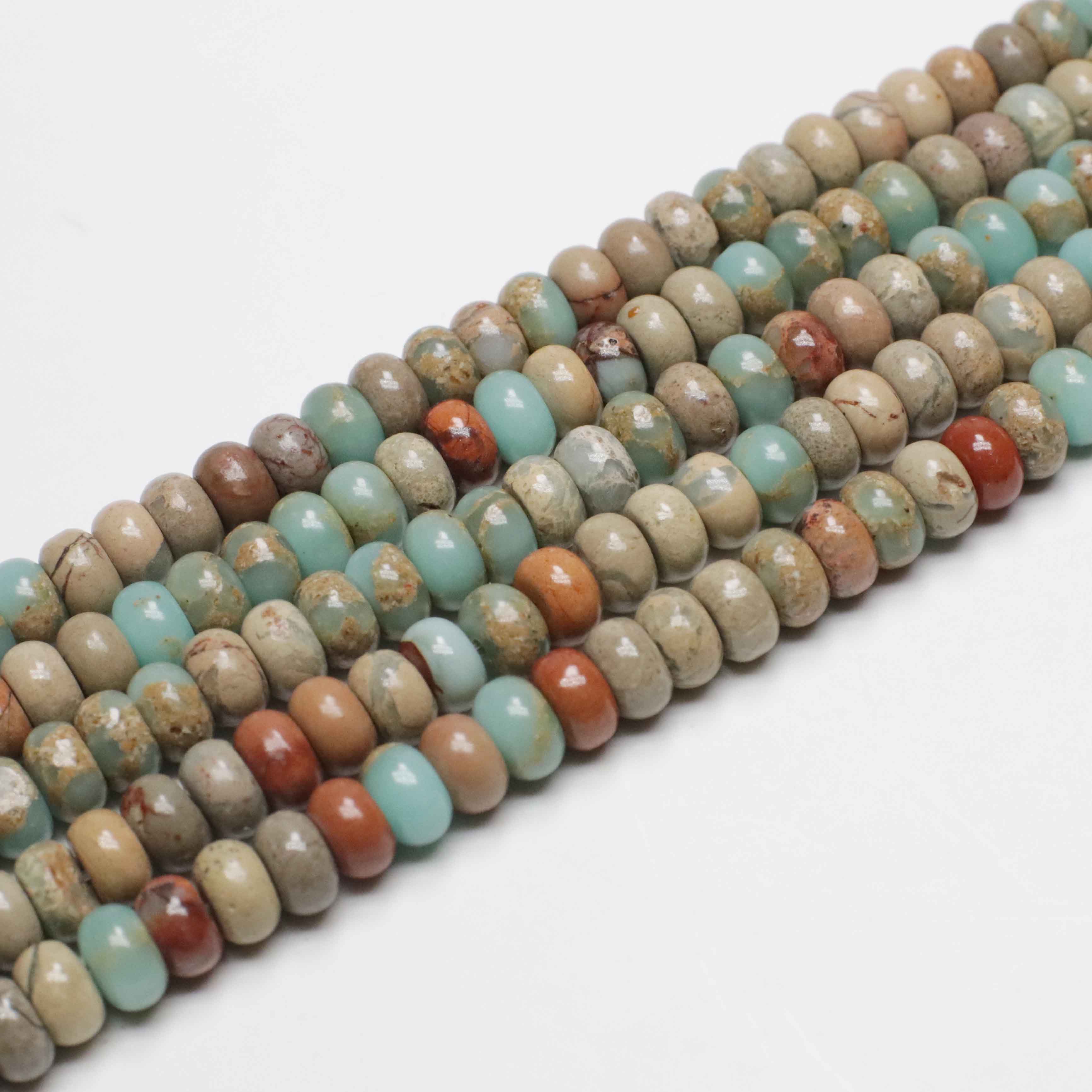 Round Roundel Imperial Stone Strand Beads In Size 5x8 mm