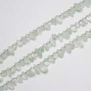Green Quartz Amethyst Raw Strand Necklace