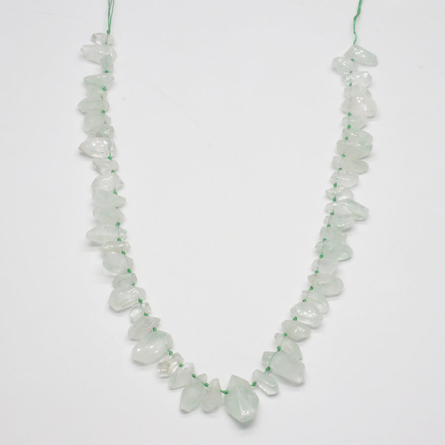 Green Quartz Amethyst Raw Strand Necklace