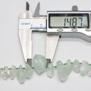 Green Quartz Amethyst Raw Strand Necklace