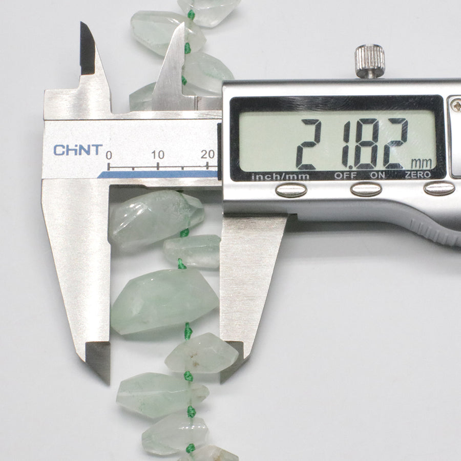 Green Quartz Amethyst Raw Strand Necklace