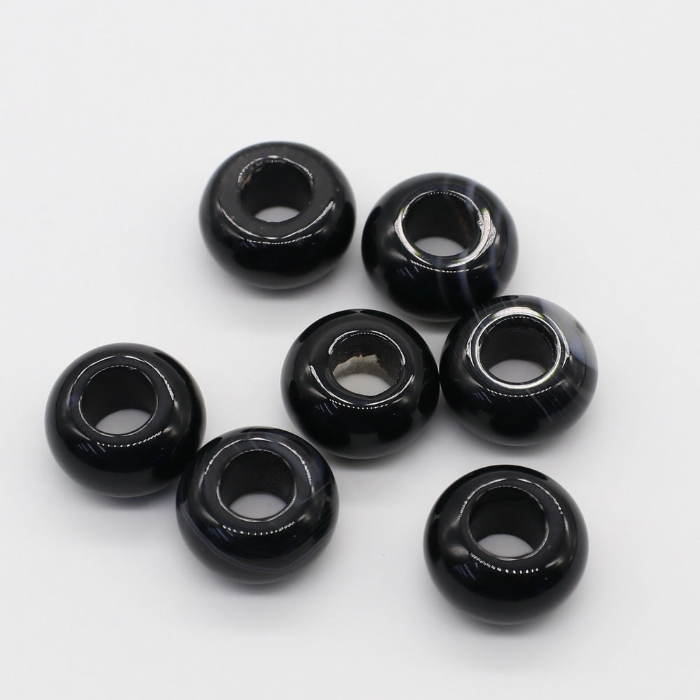 8x14 MM Roundel Stone Beads Big Hole in 6 MM Price For 10 PCS