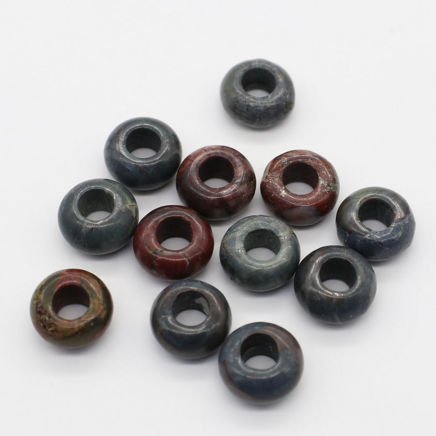 8x14 MM Roundel Stone Beads Big Hole in 6 MM Price For 10 PCS