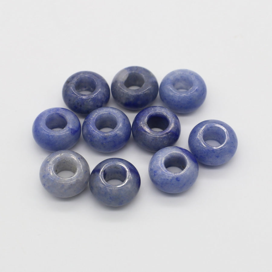 8x14 MM Roundel Stone Beads Big Hole in 6 MM Price For 10 PCS