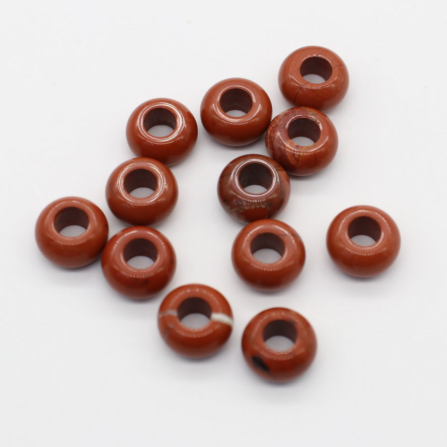 8x14 MM Roundel Stone Beads Big Hole in 6 MM Price For 10 PCS