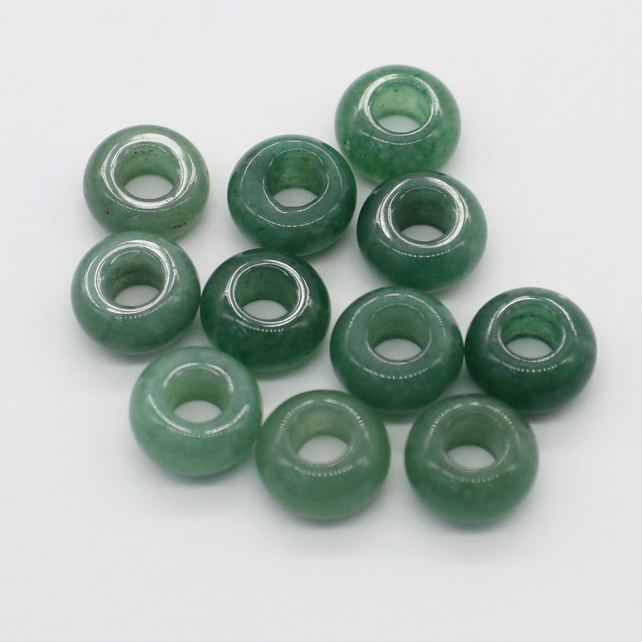 8x14 MM Roundel Stone Beads Big Hole in 6 MM Price For 10 PCS