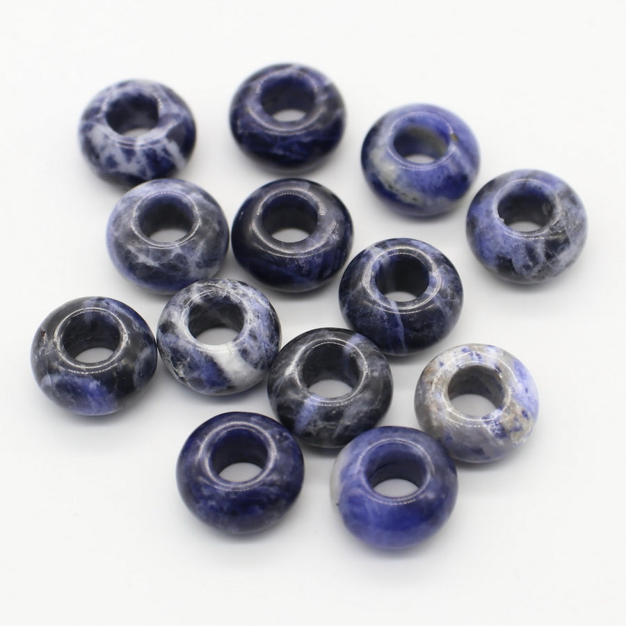 8x14 MM Roundel Stone Beads Big Hole in 6 MM Price For 10 PCS