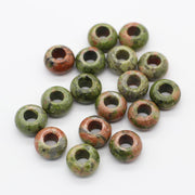 8x14 MM Roundel Stone Beads Big Hole in 6 MM Price For 10 PCS