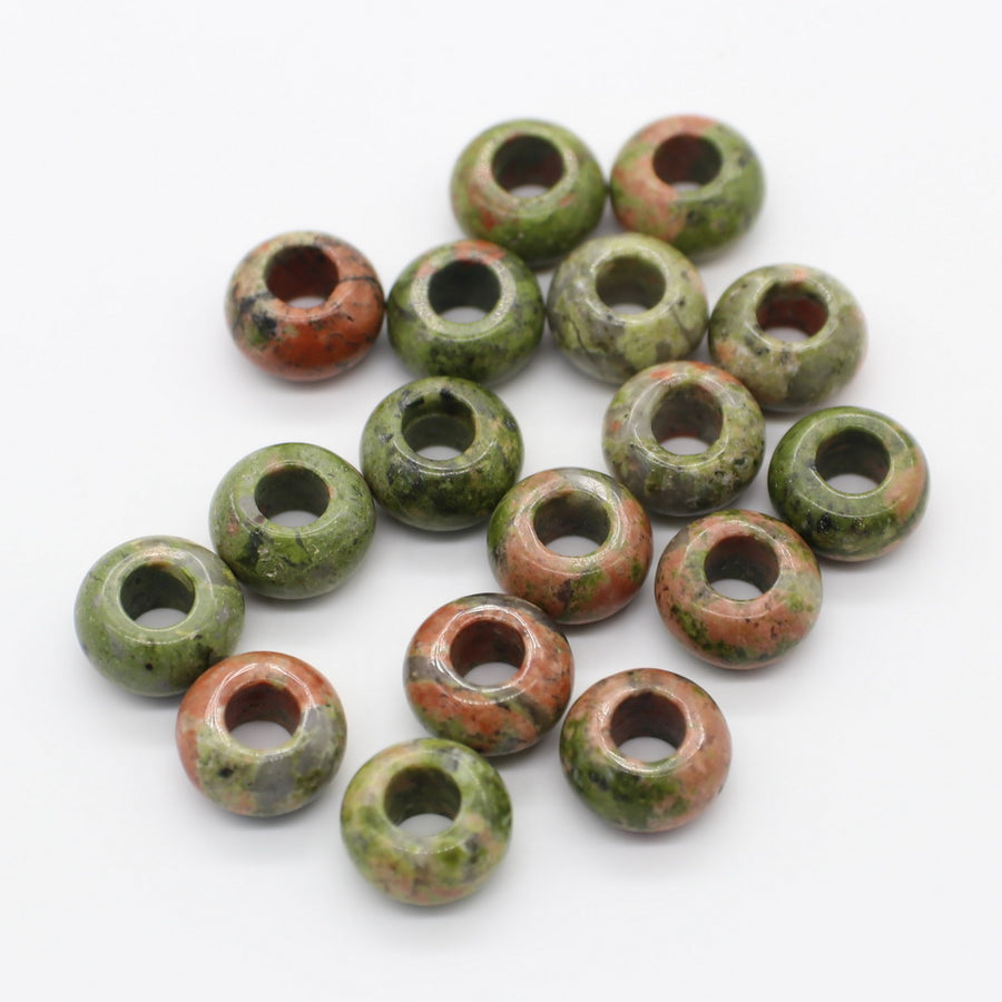 8x14 MM Roundel Stone Beads Big Hole in 6 MM Price For 10 PCS