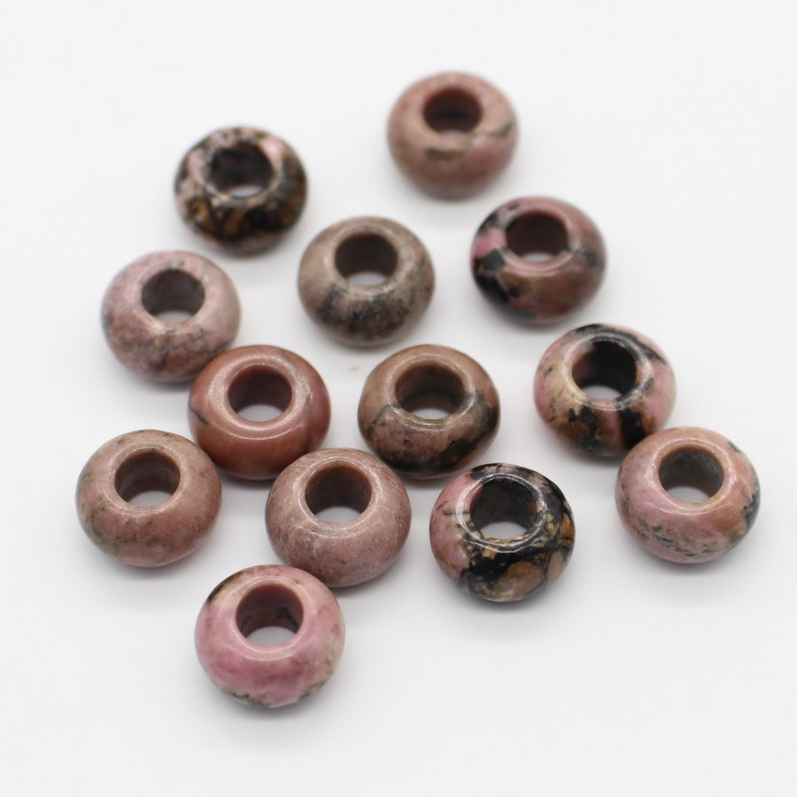8x14 MM Roundel Stone Beads Big Hole in 6 MM Price For 10 PCS
