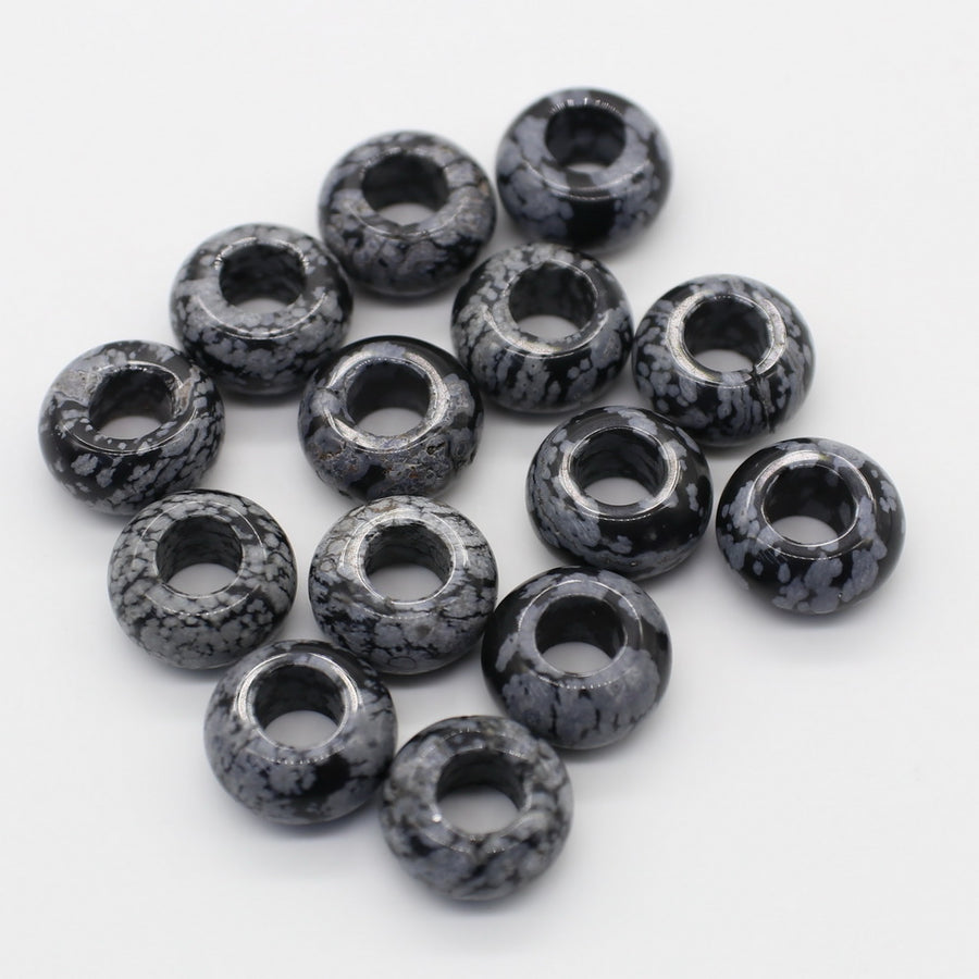 8x14 MM Roundel Stone Beads Big Hole in 6 MM Price For 10 PCS