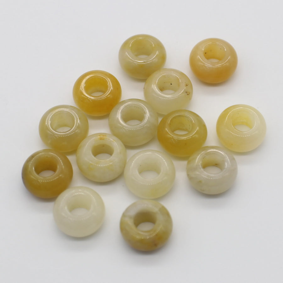 8x14 MM Roundel Stone Beads Big Hole in 6 MM Price For 10 PCS