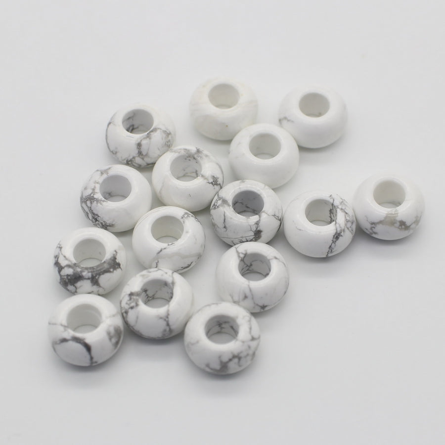 8x14 MM Roundel Stone Beads Big Hole in 6 MM Price For 10 PCS