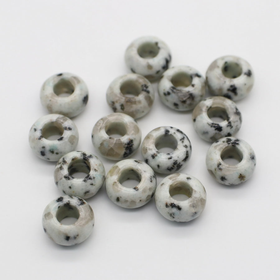 8x14 MM Roundel Stone Beads Big Hole in 6 MM Price For 10 PCS
