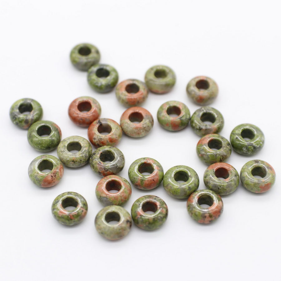 6x12 MM Roundel Stone Beads Big Hole in 5 MM Price For 10 PCS