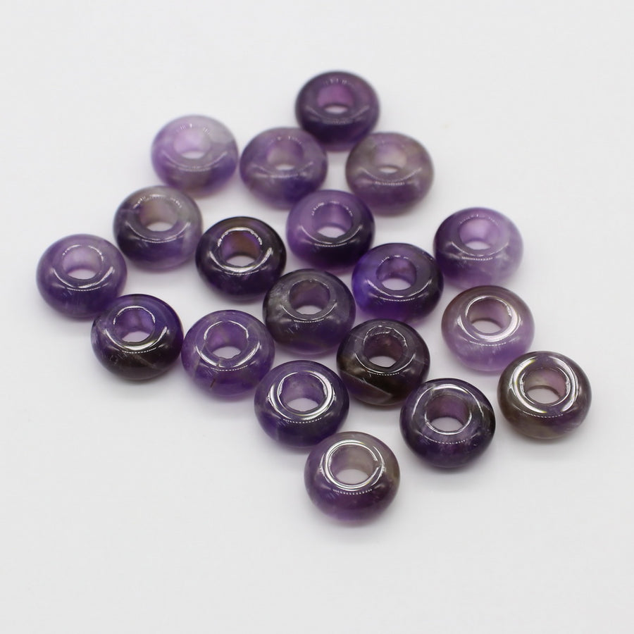 6x12 MM Roundel Stone Beads Big Hole in 5 MM Price For 10 PCS
