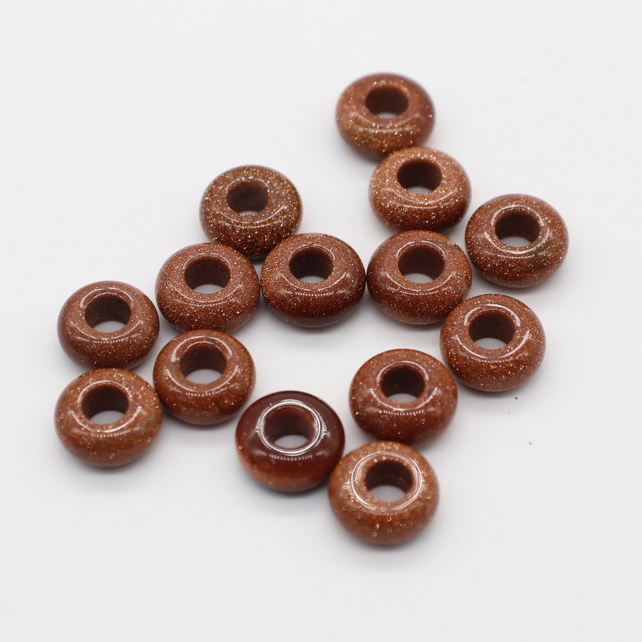 6x12 MM Roundel Stone Beads Big Hole in 5 MM Price For 10 PCS